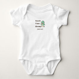 Snack Time Champion - Cute Baby & Dinosaur Foodie  Baby Strampler