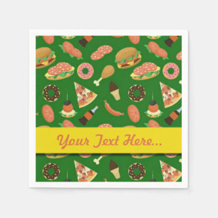 Snack Time Green Picnic Napkins Serviette