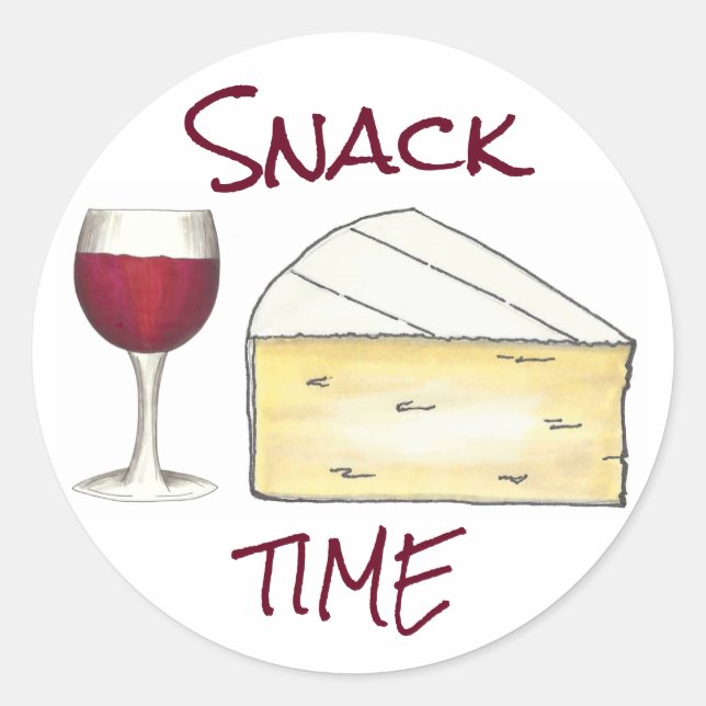 Snack Time Red Merlot Wine + Brie Sticker au froma (Devant)