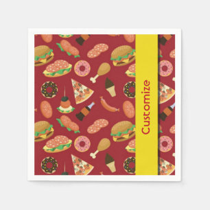 Snack Time Red Picnic Napkins Serviette