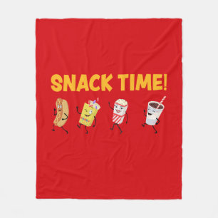 Snack Time! Retro Candy Popcorn Fleecedecke