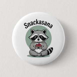 Snackasana Waschbär Lustige Yoga-Meditation Süße A Button