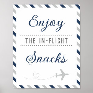 Snacks-Essen-Tisch-Reise-Flugzeug-Fluggesellschaft Poster