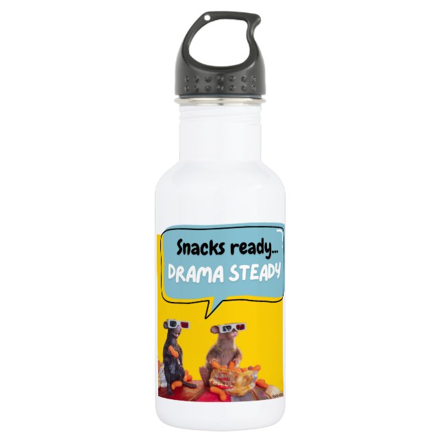 Snacks fertig, Drama Stetig Edelstahlflasche (Vorderseite)