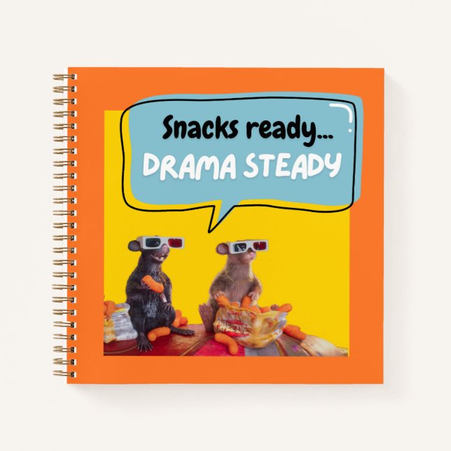 Snacks fertig, Drama Stetig Notizbuch (Vorderseite)