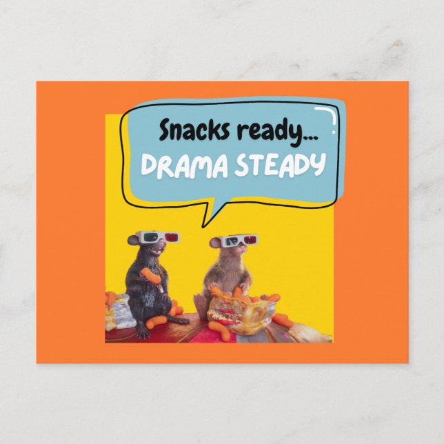 Snacks fertig, Drama Stetig Postkarte (Vorderseite)