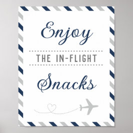 Snacks Food Table Travel Airplane Party Poster