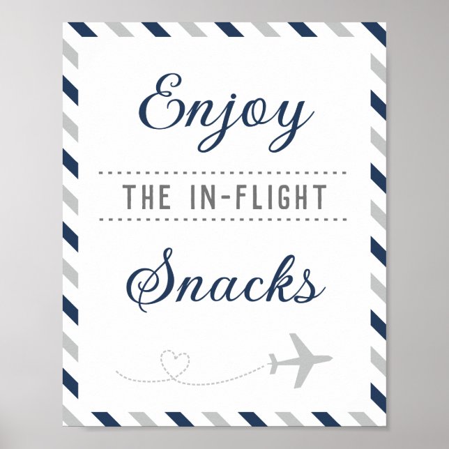 Snacks Food Table Travel Airplane Party Poster (Vorne)