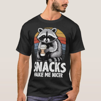 Snacks machen mich netter Hungriger süßer Waschbär T-Shirt