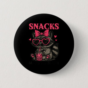 Snacks machen mich netter Lustiger bunter Waschbär Button