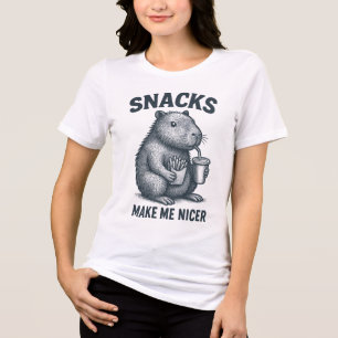 Snacks machen mich netter Lustiger Capybara Vintag Tri-Blend Shirt