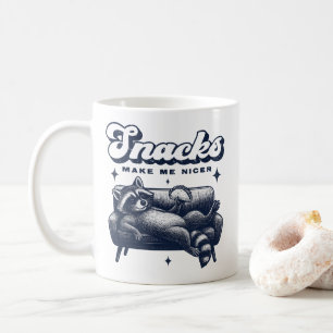 Snacks machen mich netter Lustiger Waschbär-Tacos Kaffeetasse