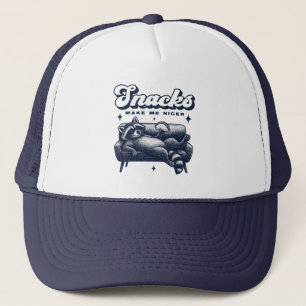 Snacks machen mich netter Lustiger Waschbär Tier T Truckerkappe