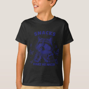 Snacks machen mich netter Waschbär Tier Lustig Sar T-Shirt