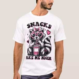 Snacks machen mich zu einem farbenfrohen Racoon mi T-Shirt