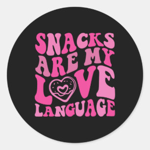 Snacks sind meine Liebessprache Kleinkind Lustiger Runder Aufkleber