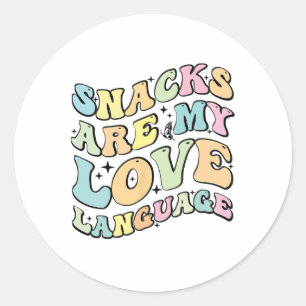 Snacks sind meine Liebessprache Valentinstag 2  Runder Aufkleber