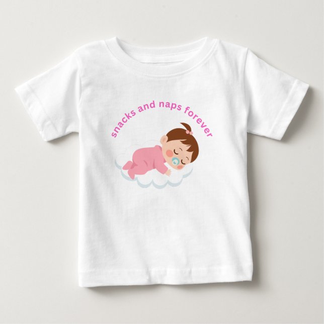 Snacks und Nickerchen Baby T-shirt (Vorderseite)