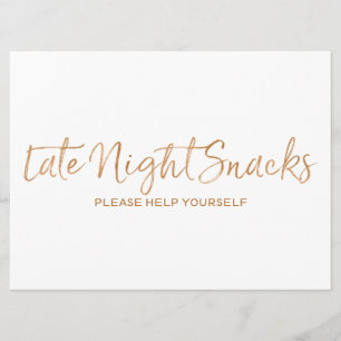 Snacks zum Hochzeitszeichen für späte Nacht   Stil Einladung