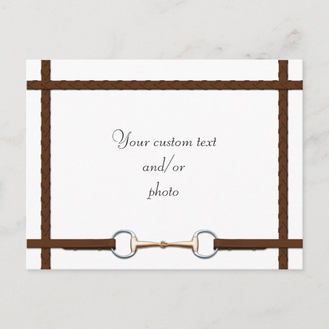 Snaffle-Bit & Laked Reins Custom Horse Foto Postkarte (Vorderseite)