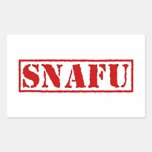 SNAFU RECHTECKIGER AUFKLEBER (Vorderseite)