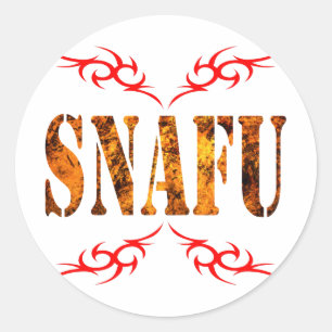 SNAFU RUNDER AUFKLEBER