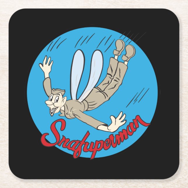 Snafuperman Tony LeVier P-38 Lightning Noseart Rechteckiger Pappuntersetzer (Vorderseite)