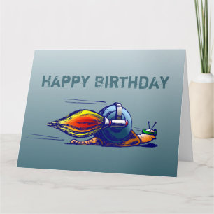 Snail à roquette sur carte d'anniversaire