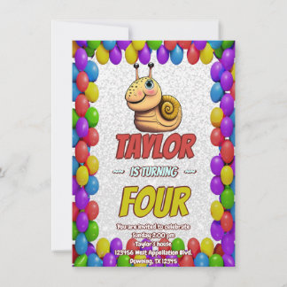 Snail Einzigartiger Personalisierter Geburtstag Ei Einladung