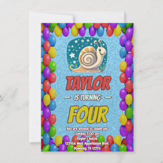 Snail Einzigartiger Personalisierter Geburtstag Ei Einladung