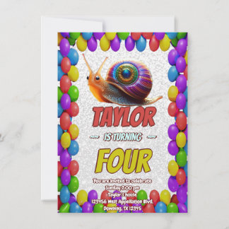 Snail Einzigartiger Personalisierter Geburtstag Ei Einladung