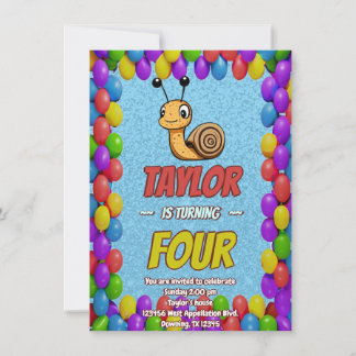 Snail Einzigartiger Personalisierter Geburtstag Ei Einladung