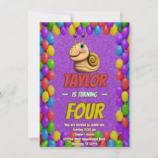 Snail Einzigartiger Personalisierter Geburtstag Ei Einladung