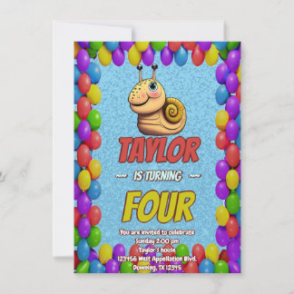 Snail Einzigartiger Personalisierter Geburtstag Ei Einladung