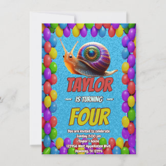 Snail Einzigartiger Personalisierter Geburtstag Ei Einladung