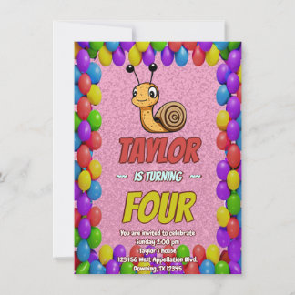 Snail Einzigartiger Personalisierter Geburtstag Ei Einladung