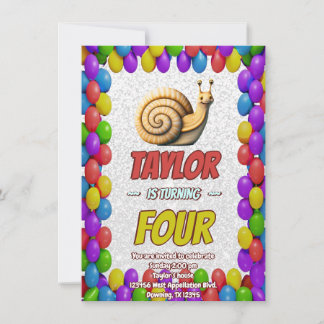 Snail Einzigartiger Personalisierter Geburtstag Ei Einladung