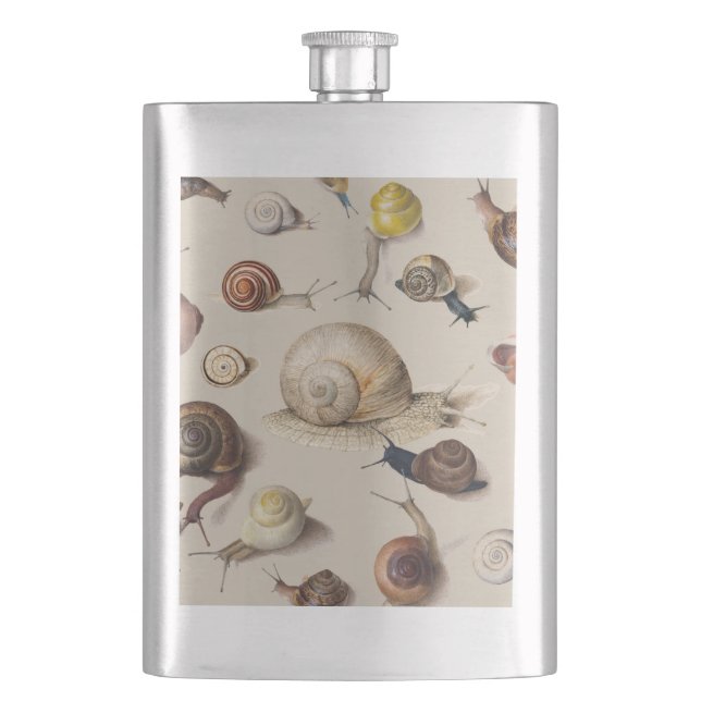 Snail Garden Haustier Gastropod Seven Lug Botanisc Flachmann (Vorderseite)