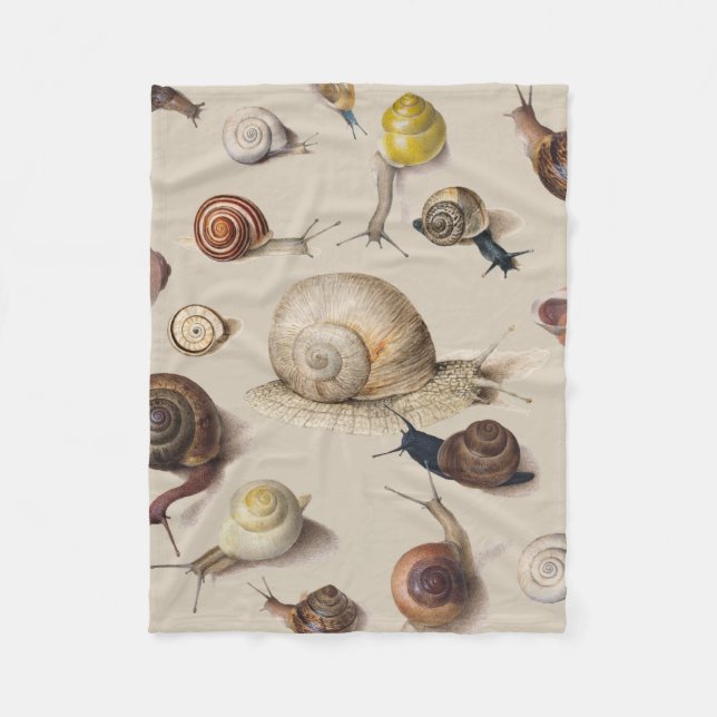 Snail Garden Haustier Gastropod Seven Lug Botanisc Fleecedecke (Vorderseite)