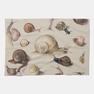 Snail Garden Haustier Gastropod Seven Lug Botanisc Geschirrtuch