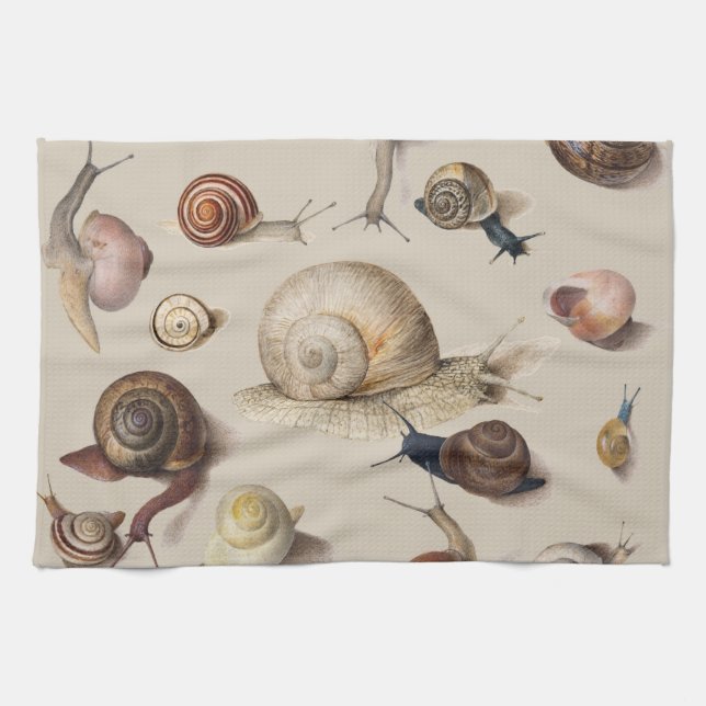 Snail Garden Haustier Gastropod Seven Lug Botanisc Geschirrtuch (Horizontal)