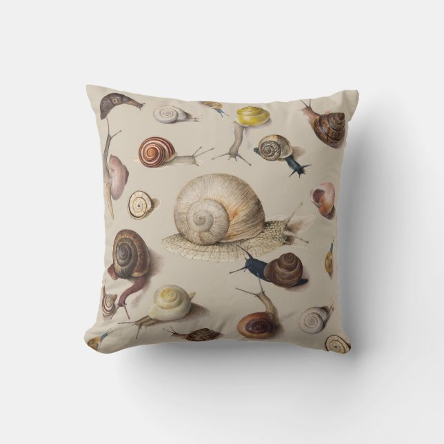 Snail Garden Haustier Gastropod Seven Lug Botanisc Kissen (Vorderseite)