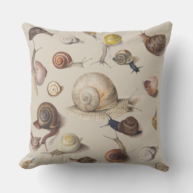 Snail Garden Haustier Gastropod Seven Lug Botanisc Kissen (Vorderseite)