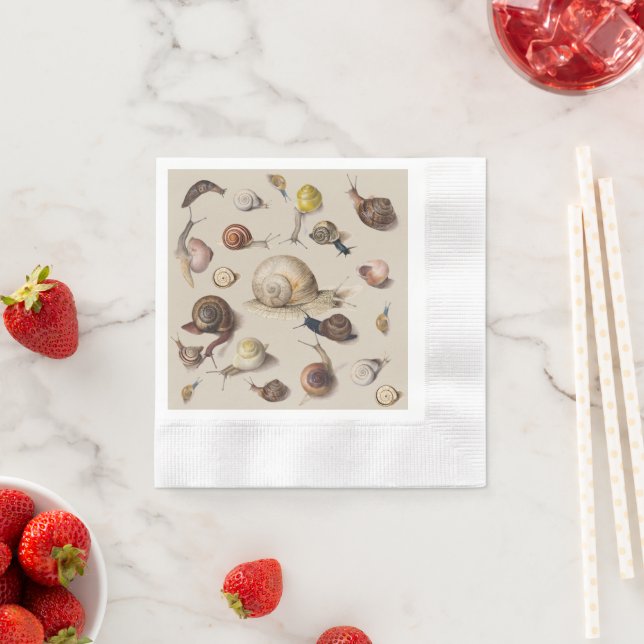 Snail Garden Haustier Gastropod Seven Lug Botanisc Serviette (Beispiel)