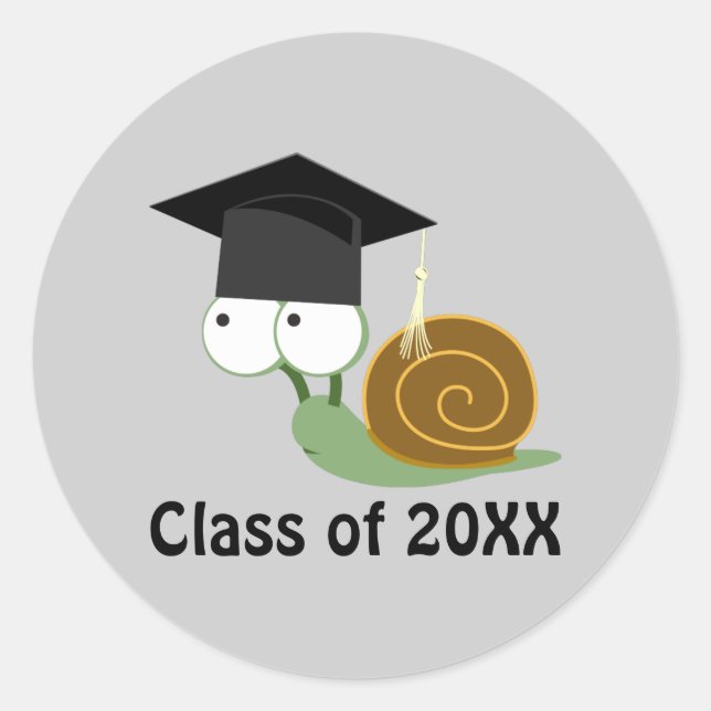 Snail Graduate 20XX Runder Aufkleber (Vorderseite)