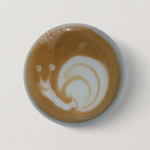 Snail Latte Kaffee Art Button