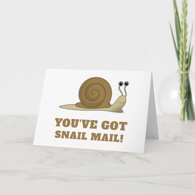 Snail Mail Cute Funny Retro Karte (Vorderseite)