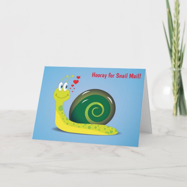 Snail Mail Niedlich Funny Humour Retro Karte (Vorderseite)