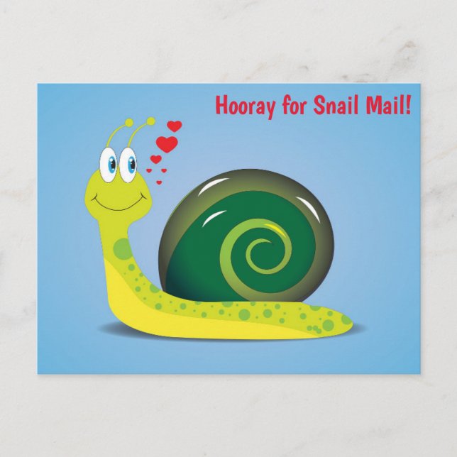 Snail Mail Niedlich Funny Humour Retro Postkarte (Vorderseite)