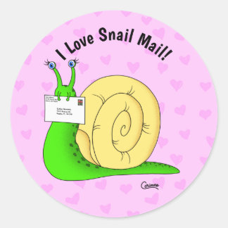 Snail Mail (Rosa) - Aufkleber für den Umschlag
